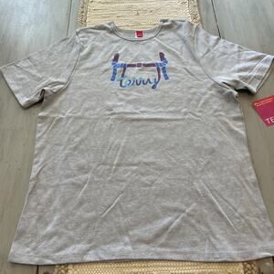 NWT Terry Precision Gray Purple Blue Handlebars Plus Tees T Shirt Womens Sz 1X